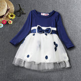 0-24M Winter Long Sleeve Baby Girls Christening Birthday Toddler Dress