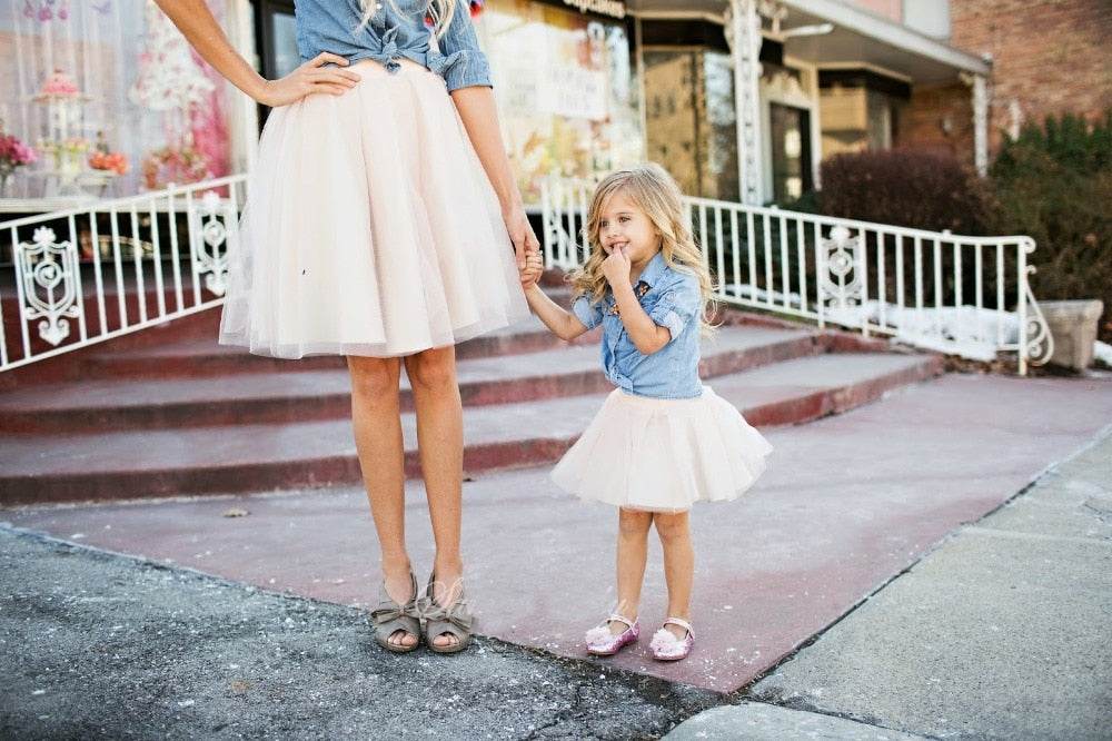 Mother Daughter Matching Girls Oufits Family Dress 2 Pcs