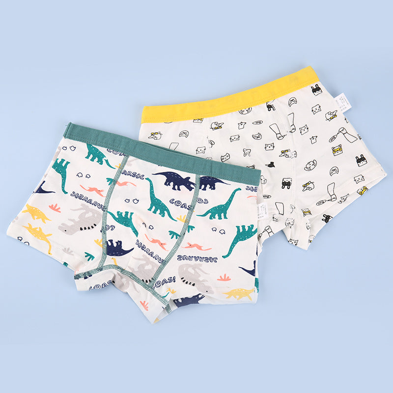 Kid Boys Underwear Cotton Cartoon Briefs Soft Boxers 2 Pieces/Lot