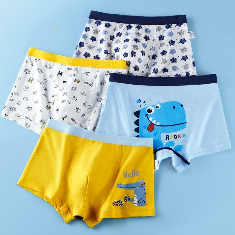 Kid Boys Underwear Cotton Cartoon Briefs Soft Boxers 2 Pieces/Lot
