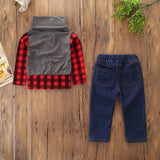 Kid Baby Boys /Girls Jeans Leggings Long Sleeve Sets 3 Pcs