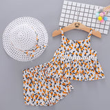Infant Baby Girls Hollow Flowers Print Top Casual Short Pants 2Pcs - honeylives