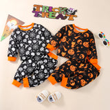 18M-5Y Kids Baby Boy Girl Halloween Printed Long Sleeves Pajamas