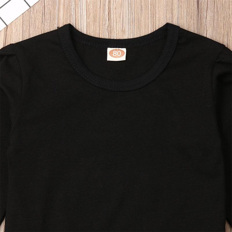 Baby Girl Solid Ruffle Long Sleeve Sets 2 Pcs Suits