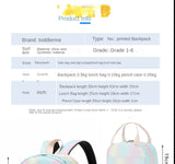 Girl Backpack 3 Piece Set Gradual Rainbow Backpack Lunch Bag Pen Bag