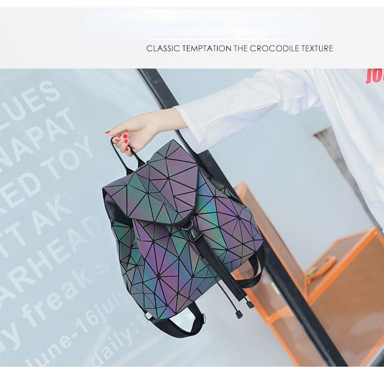 Kid Glow In Dark Backpacks Universal Magic Geometric Diamond Bags