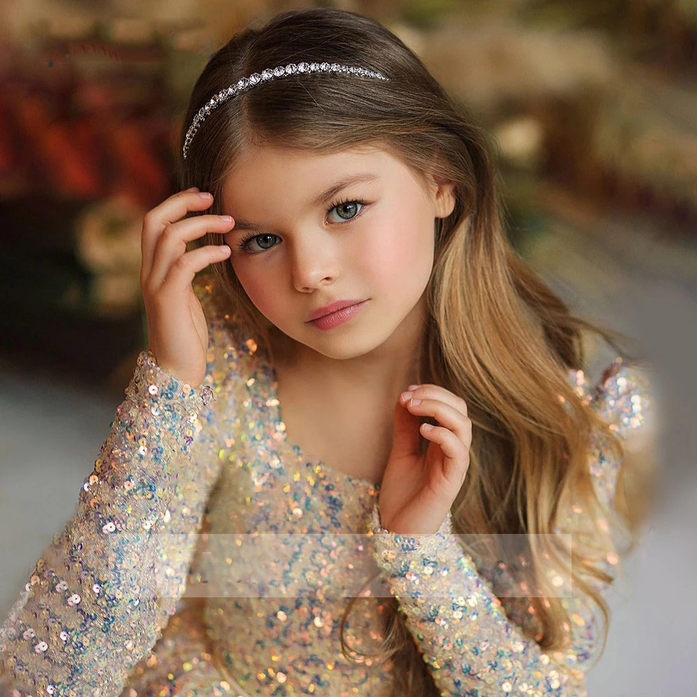 Kid Baby Girl Elegant Sequins Bridesmaid Formal Evening Birthday Princess Dresses