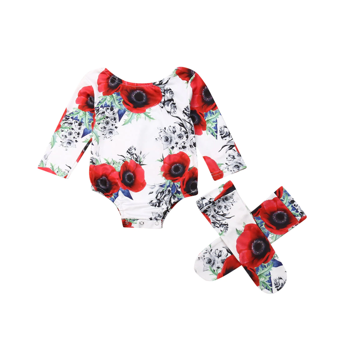 Baby Girls Romper Flower Jumpsuit 0-24M