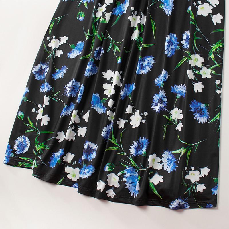 Family Matching Mommy and Me Off Shoulder Long-Sleeved Stitching Floral Dress