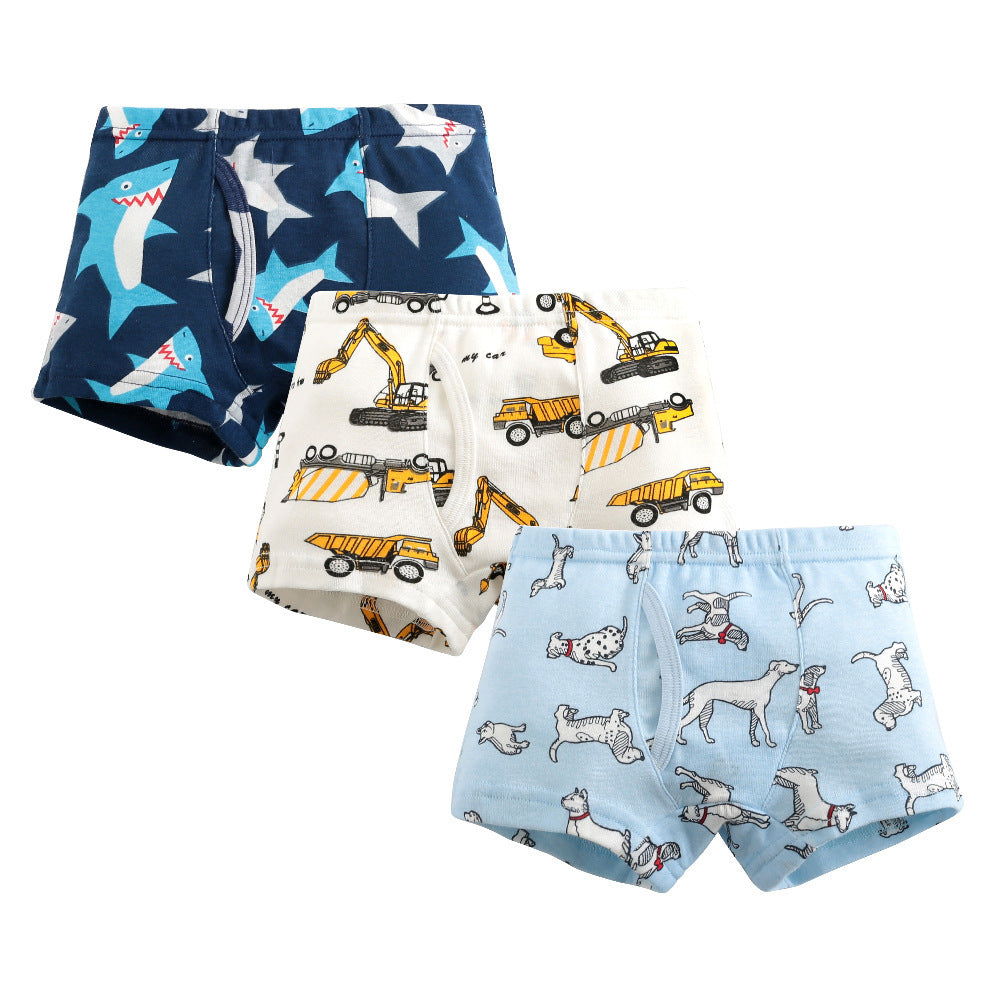 Kids Boys Underwear Cartoon  Shorts Cotton Underwear 3 Lot