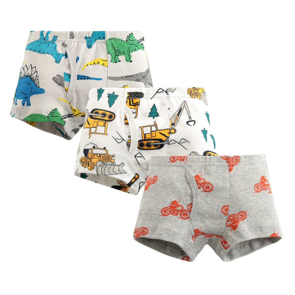 Kids Boys Underwear Cartoon  Shorts Cotton Underwear 3 Lot
