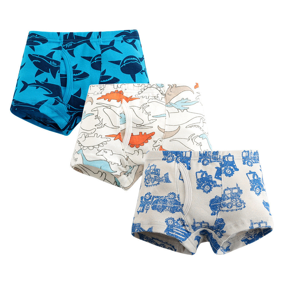 Kids Boys Underwear Cartoon  Shorts Cotton Underwear 3 Lot