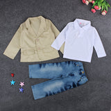 Kid Baby Boys Gentlemen Kids Suit 3 Pcs Sets