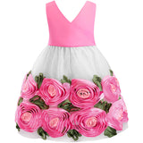Toddler Kid Girls Flower Birthday Princess Rose Wedding Bridesmaid Dress 2-8T - honeylives