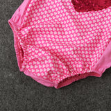 Baby Girl Jumpsuit Pink Tie Heart Glitter Halter Valentine Rompers