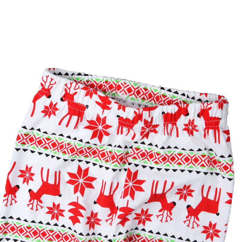 Kids Explosions Christmas Reindeer Embroidery Cotton Long-sleeved Pyjamas 2 Pcs