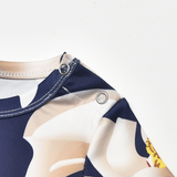 Family Matching Parent-child Summer Round Collar Short Sleeve Flower Swing Dresses