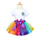 Kid Baby Girl Princess Rainbow Mesh Tutu Skirts