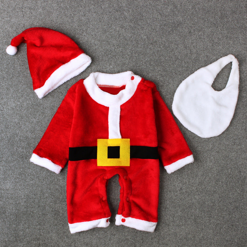 New Baby Christmas Dress with Hat Cute 3 Pcs