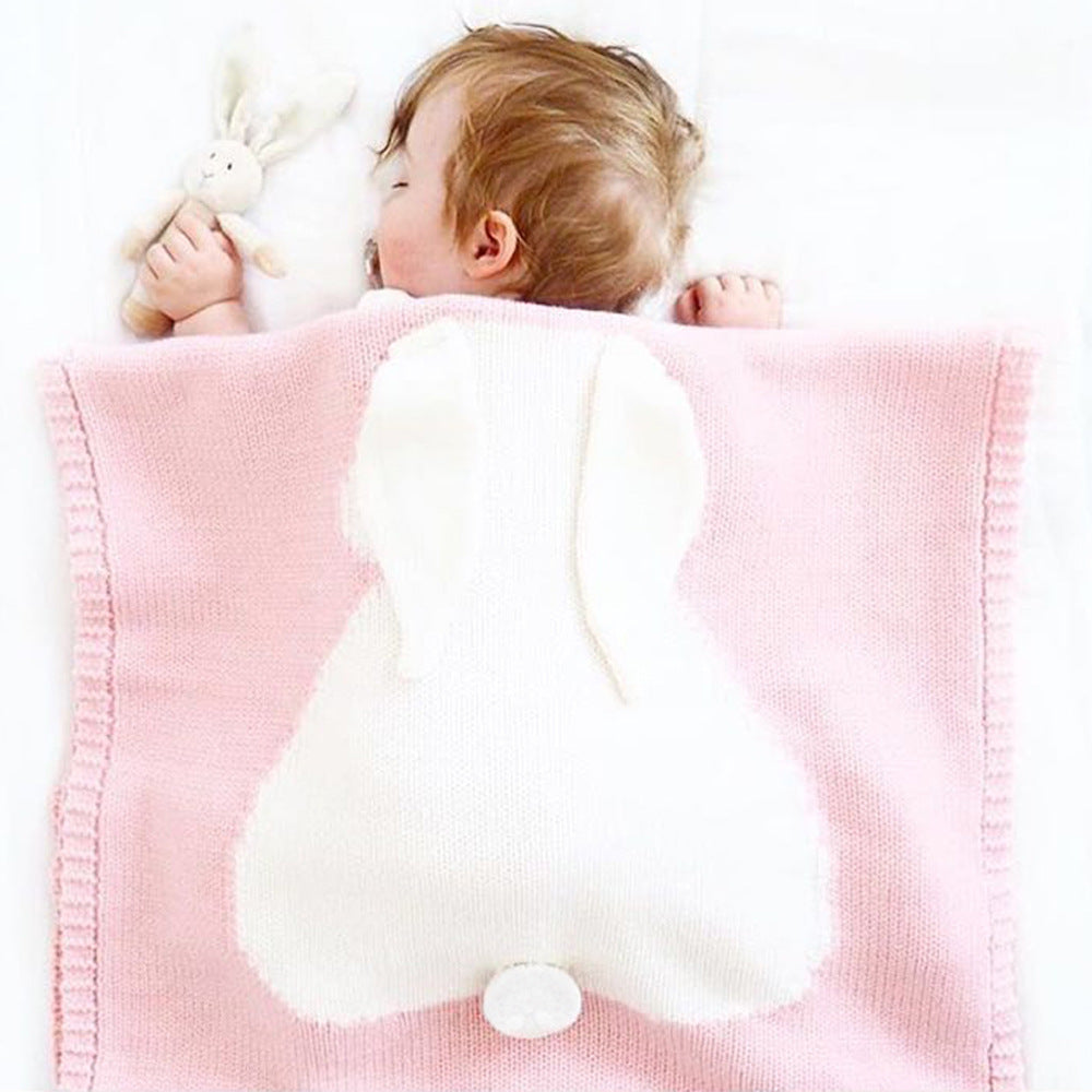 Baby Blanket Knit Bunny Ears Stuff Envelope Newborns Pajamas