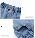 Kid Girls Flower Jeans Foreign Casual Trousers Spring Autumn Pants
