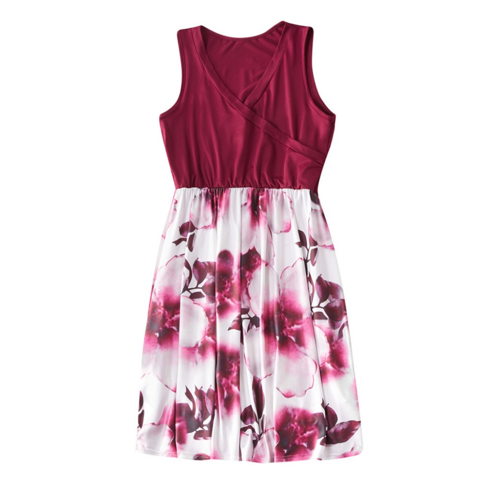 Family Matching Parent-child Printed Sleeveless Summer Dresses