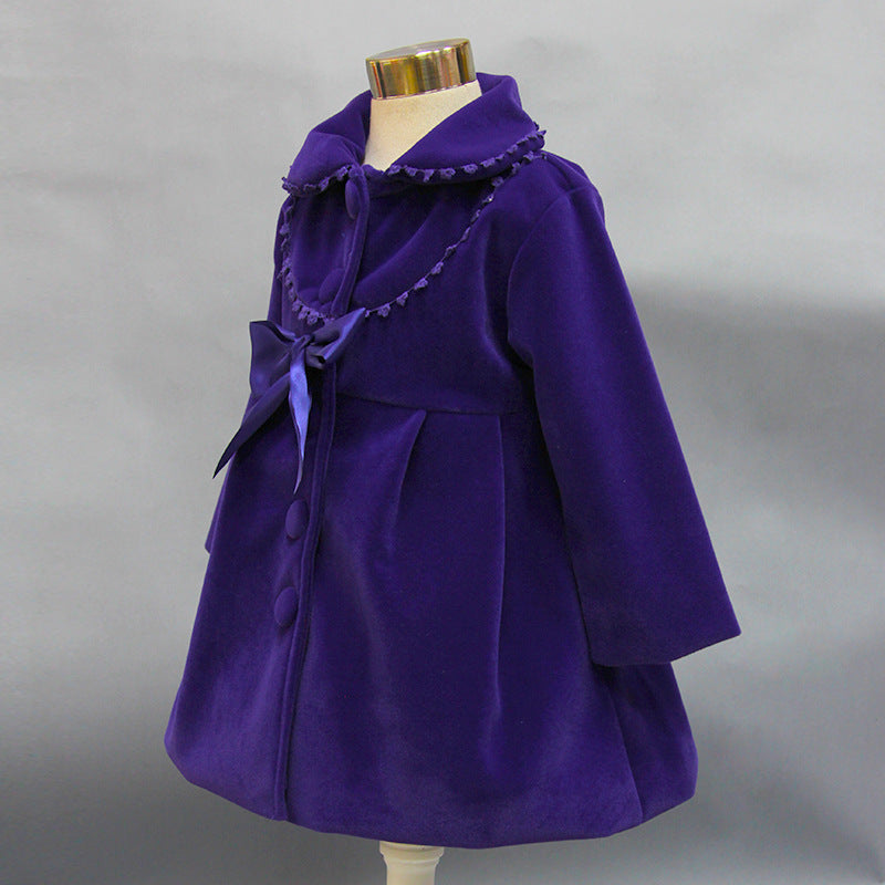 Kid Girls Trench Autumn Winter Woolen Coat