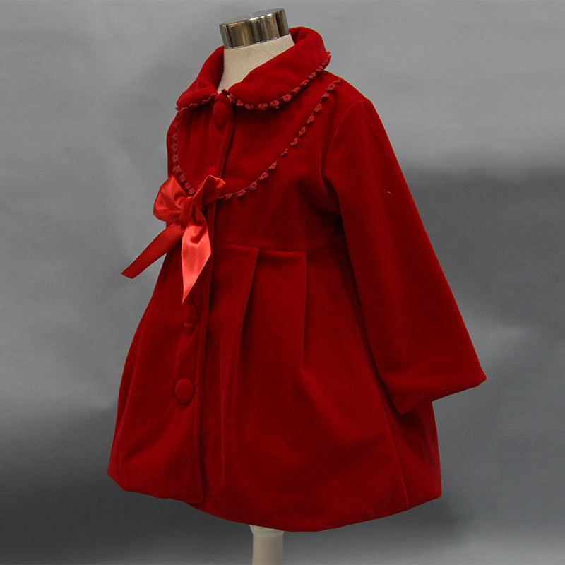 Kid Girls Trench Autumn Winter Woolen Coat