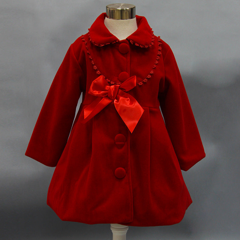 Kid Girls Trench Autumn Winter Woolen Coat