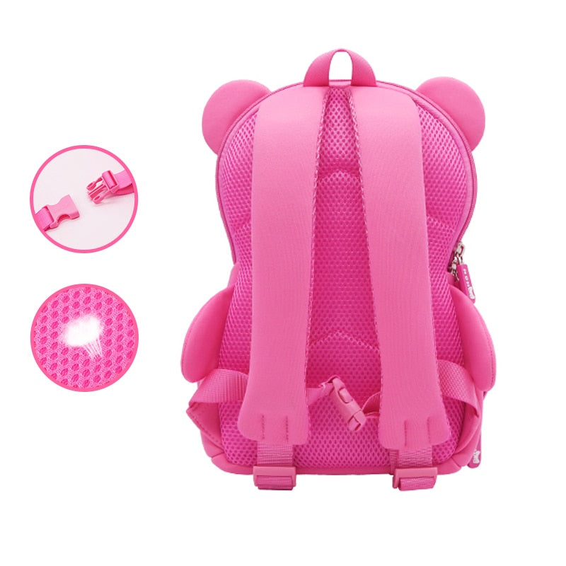Girls 3D Cartoon Pink Bear School Bags Toddler Book Kindergarten Bag