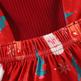 Baby Girl Christmas Long Sleeve Tops+Bowknot Suspender Skirt+Headband 3 Pcs Sets