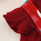 Baby Girl Christmas Long Sleeve Tops+Bowknot Suspender Skirt+Headband 3 Pcs Sets