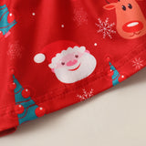 Baby Girl Christmas Long Sleeve Tops+Bowknot Suspender Skirt+Headband 3 Pcs Sets