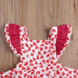 Baby Girl Heart Printed Sleeveless Dress Ruffle Valentine 2 Pcs Sets