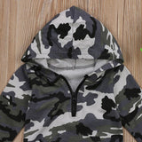 Baby Boy Girl Long Sleeve Camouflage Zip-Up Jumpsuit Romper
