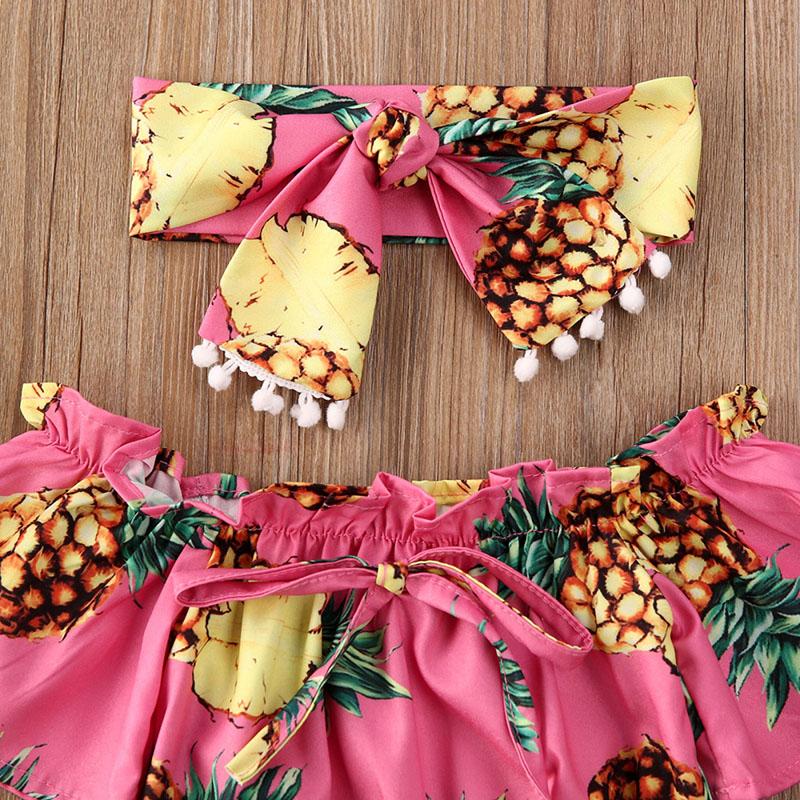 Baby Girl Off Shoulder Sunflower  Short Sleeve Romper 2 Pcs Set