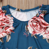 Baby Girl Long Sleeve Floral Romper Warm 2 Pcs Set