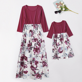 Family Matching New Long Sleeve Printed Mother Daughter Dresses