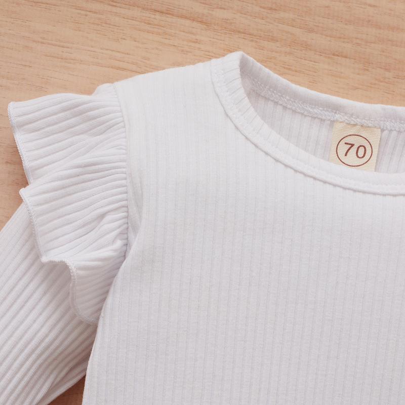 Baby Girls Solid Color Knitted Top Red Bow Sets 3 Pcs