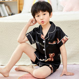 Kid Boys Girls Home Set Summer Short Sleeved Pajamas