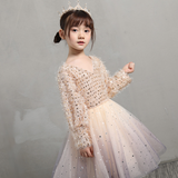 Girls Fashion Dress Shiny Sequin Princess Party Evening Tutu Dress 3-12 Years