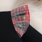 Baby Girl Reindeer Print Plaid Stitching Stars Tulle Dress