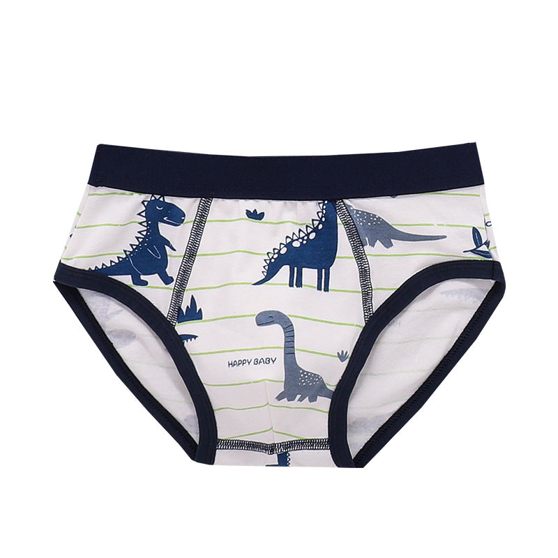 Kids Boys Underwear Cartoon Shorts Triangle Stripes Cotton 4 Piece/Lot