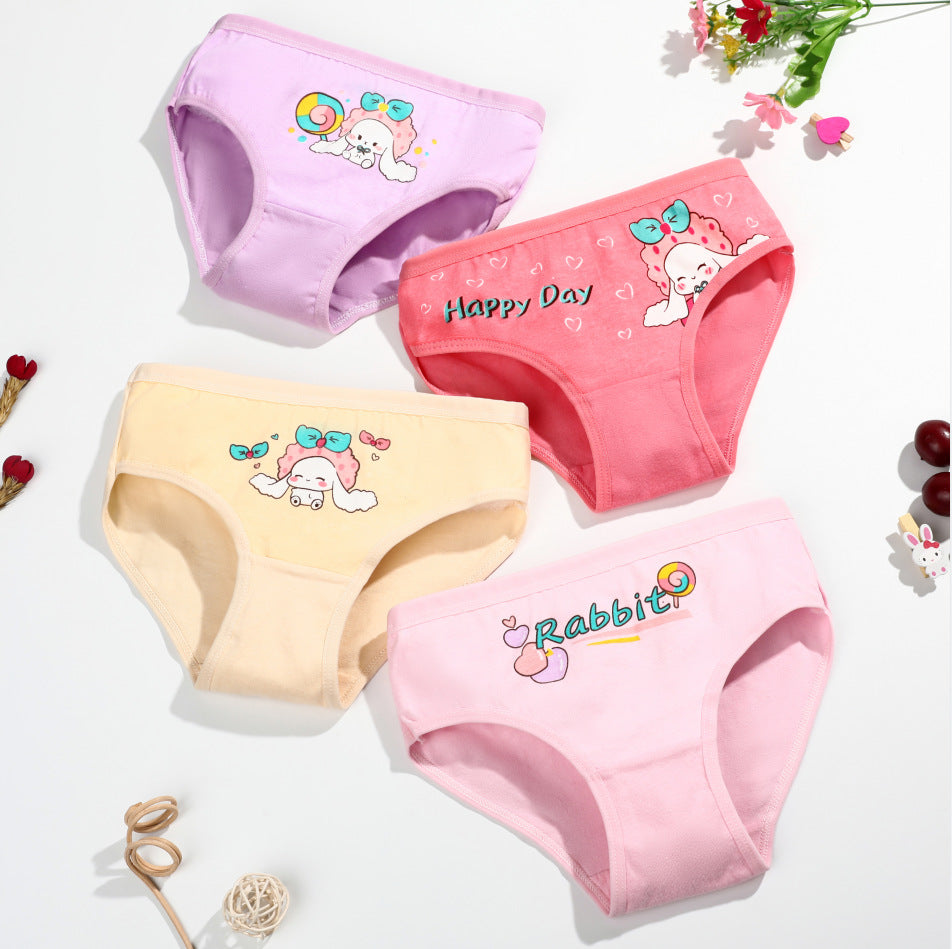 Kid Baby Girl Cotton Underwear Panties Cute Soft Breathable 4 Pieces/Lot