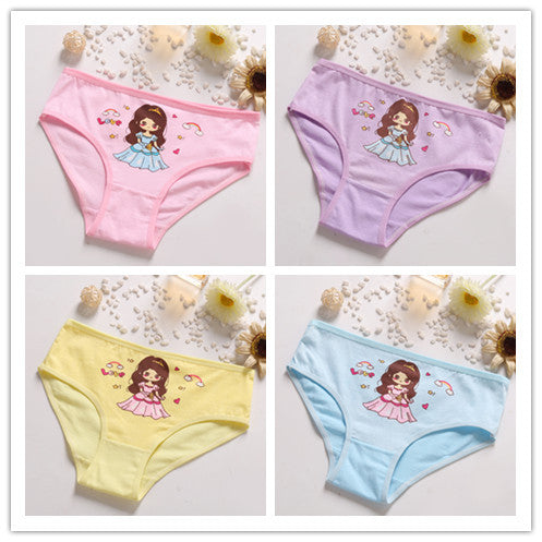 Kid Baby Girl Cotton Underwear Panties Cute Soft Breathable 4 Pieces/Lot