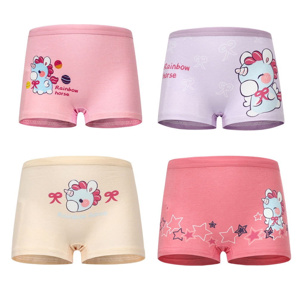 Kid Baby Girl Cotton Underwear Panties Cute Soft Breathable 4 Pieces/Lot