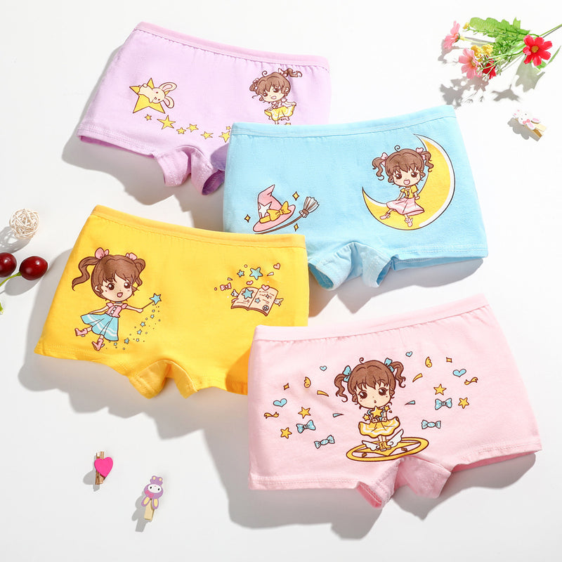 Kid Baby Girl Cotton Underwear Panties Cute Soft Breathable 4 Pieces/Lot
