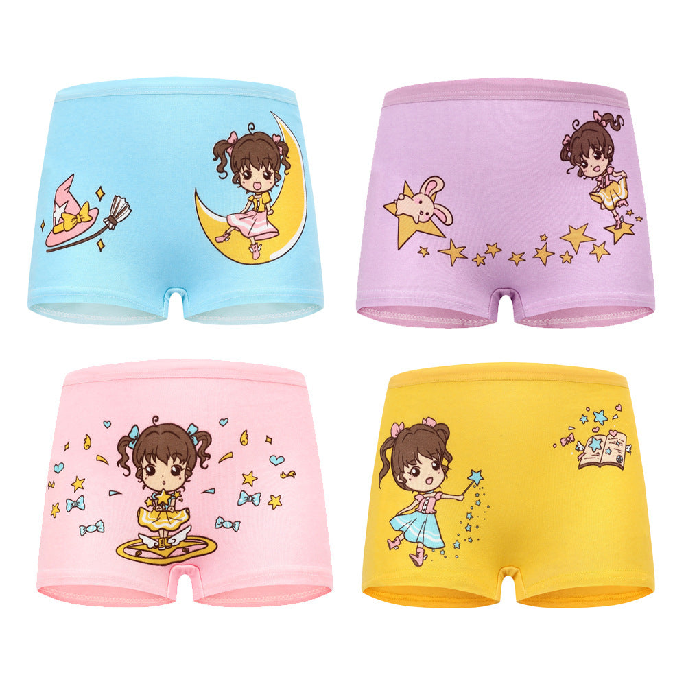 Kid Baby Girl Cotton Underwear Panties Cute Soft Breathable 4 Pieces/Lot