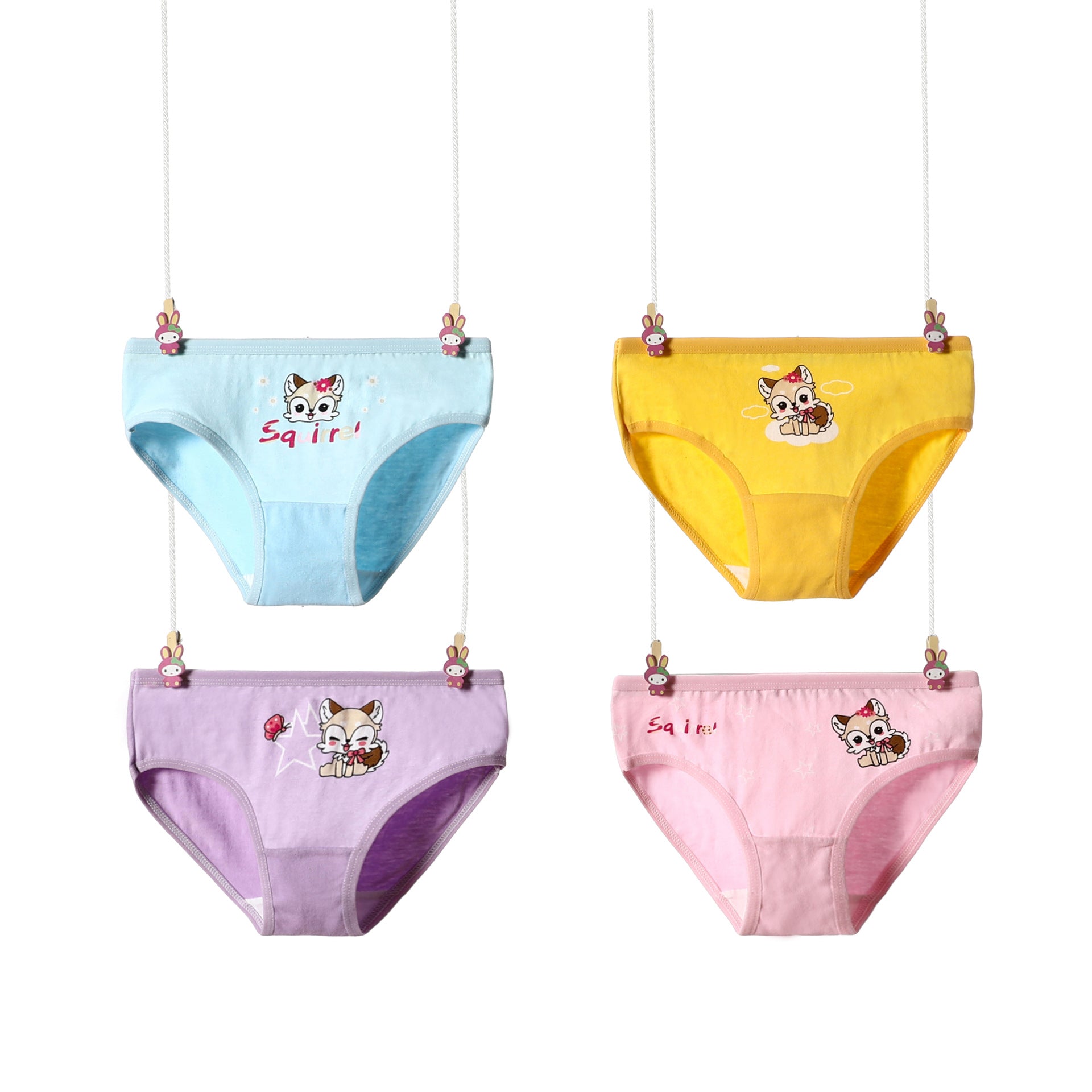 Kid Baby Girl Cotton Underwear Panties Cute Soft Breathable 4 Pieces/Lot