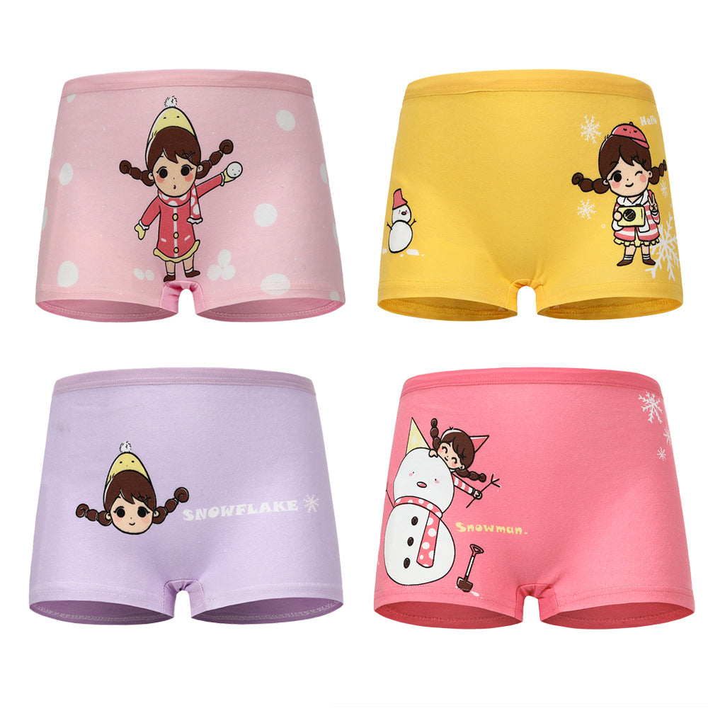Kid Baby Girl Cotton Underwear Panties Cute Soft Breathable 4 Pieces/Lot